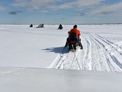 01A Ski-Doos Lead Qamutiik Sleds At The Beginning Of Day 3 On Floe Edge Adventure Nunavut Canada